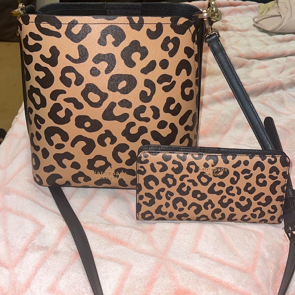 Leopard Kate Spade Crossbody and matching wallet